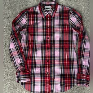 J Crew Plaid Shirt - Red and Pink